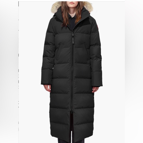 Canada Goose Jackets & Blazers - Canada Goose Black Long Down Puffer Coat with Fur-Trim Hood